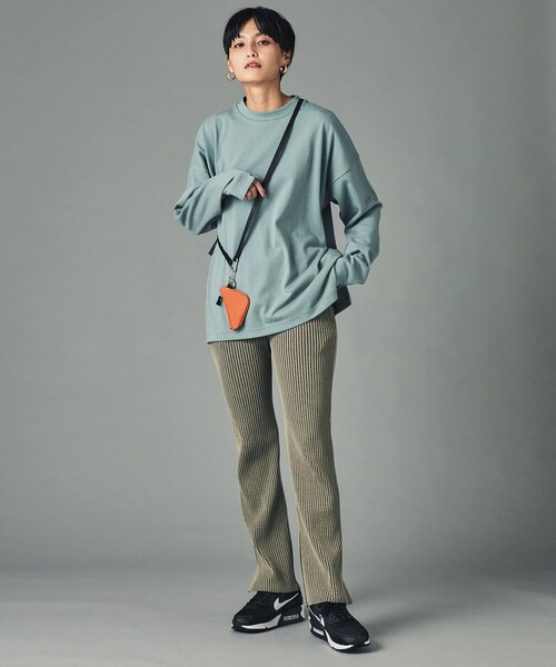 CITY TOKYO（シティトウキョウ）の「クイックドライロンT（Tシャツ/カットソー・レディース・ブラック/オフホワイト/ライトブルーグレー・1/2）」の9枚目の写真