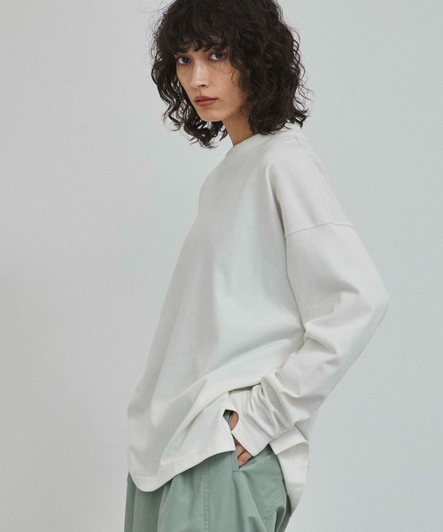 CITY TOKYO（シティトウキョウ）の「クイックドライロンT（Tシャツ/カットソー・レディース・ブラック/オフホワイト/ライトブルーグレー・1/2）」の2枚目の写真