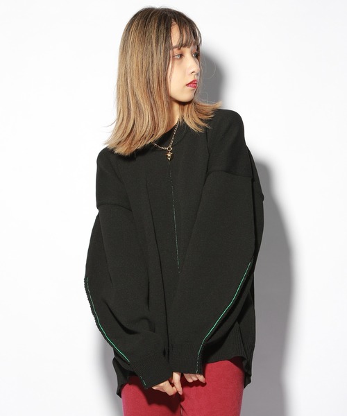 PBLIM（ページボーイリム）の「【PAGEBOYLIM】カラーリンキングニット（ニット/セーター・レディース・ブラック/サックスブルー/ピンク・MEDIUM/LARGE）」の2枚目の写真