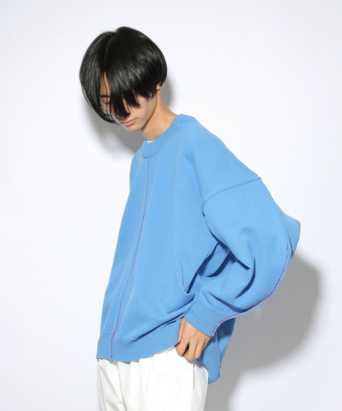 PBLIM（ページボーイリム）の「【PAGEBOYLIM】カラーリンキングニット（ニット/セーター・レディース・ブラック/サックスブルー/ピンク・MEDIUM/LARGE）」の21枚目の写真