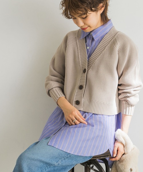 URBAN RESEARCH（アーバンリサーチ）の「ライトニットショート丈カーディガン（カーディガン/ボレロ・レディース・ホワイト系その他/ブラック/パープル系その他・FREE）」の16枚目の写真