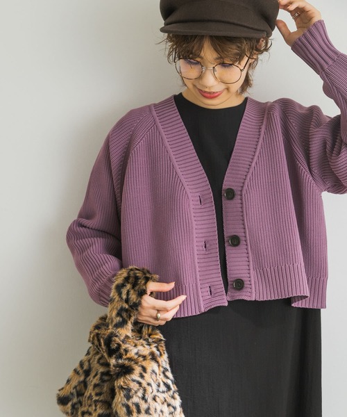 URBAN RESEARCH（アーバンリサーチ）の「ライトニットショート丈カーディガン（カーディガン/ボレロ・レディース・ホワイト系その他/ブラック/パープル系その他・FREE）」の10枚目の写真