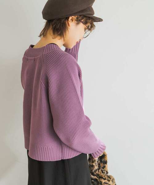 URBAN RESEARCH（アーバンリサーチ）の「ライトニットショート丈カーディガン（カーディガン/ボレロ・レディース・ホワイト系その他/ブラック/パープル系その他・FREE）」の4枚目の写真