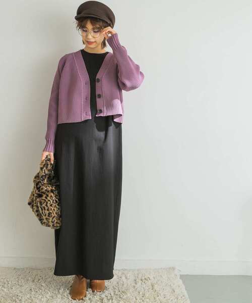 URBAN RESEARCH（アーバンリサーチ）の「ライトニットショート丈カーディガン（カーディガン/ボレロ・レディース・ホワイト系その他/ブラック/パープル系その他・FREE）」の17枚目の写真