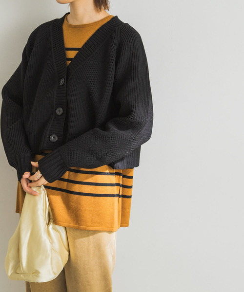 URBAN RESEARCH（アーバンリサーチ）の「ライトニットショート丈カーディガン（カーディガン/ボレロ・レディース・ホワイト系その他/ブラック/パープル系その他・FREE）」の8枚目の写真