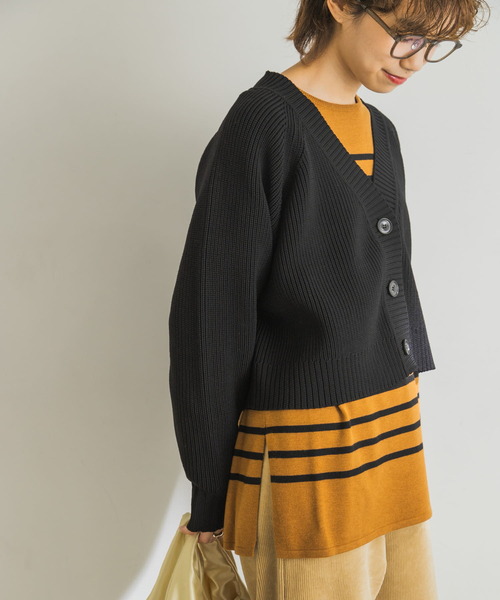 URBAN RESEARCH（アーバンリサーチ）の「ライトニットショート丈カーディガン（カーディガン/ボレロ・レディース・ホワイト系その他/ブラック/パープル系その他・FREE）」の11枚目の写真