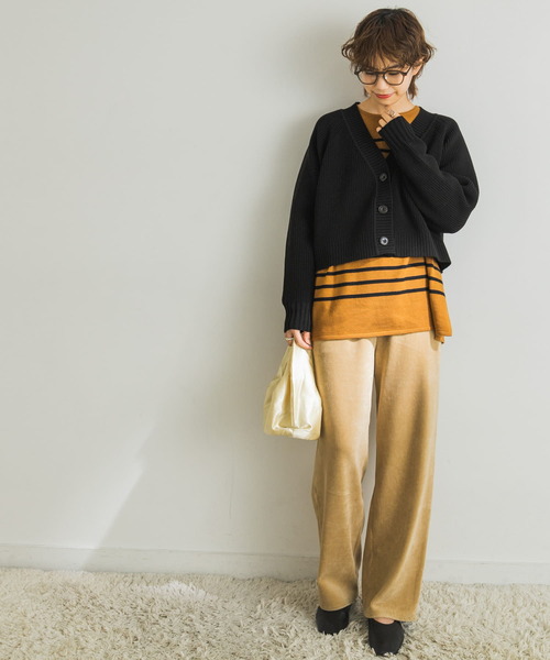 URBAN RESEARCH（アーバンリサーチ）の「ライトニットショート丈カーディガン（カーディガン/ボレロ・レディース・ホワイト系その他/ブラック/パープル系その他・FREE）」の5枚目の写真