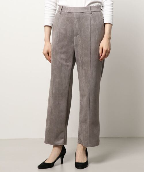 abahouse mavie（アバハウスマヴィ）の「スウェードストレートパンツ（その他パンツ・レディース・アイボリー/スモークピンク/チャコールグレー/グレー/グリーン・36/38）」の3枚目の写真