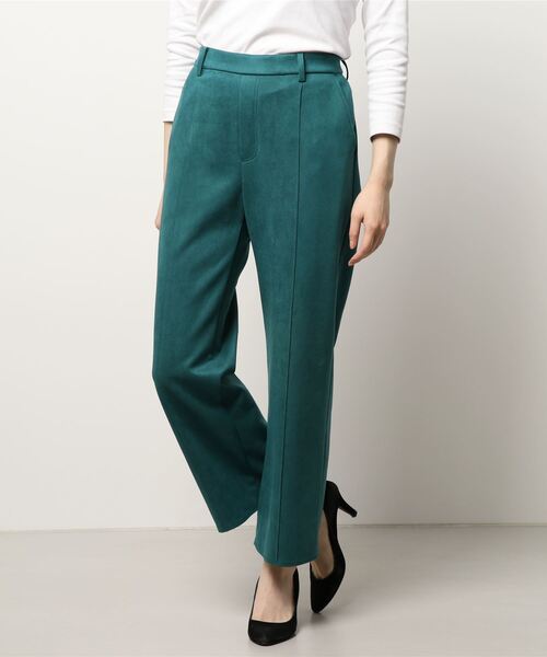 abahouse mavie（アバハウスマヴィ）の「スウェードストレートパンツ（その他パンツ・レディース・アイボリー/スモークピンク/チャコールグレー/グレー/グリーン・36/38）」の4枚目の写真