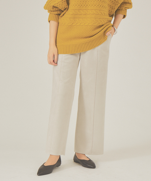 abahouse mavie（アバハウスマヴィ）の「スウェードストレートパンツ（その他パンツ・レディース・アイボリー/スモークピンク/チャコールグレー/グレー/グリーン・36/38）」の7枚目の写真