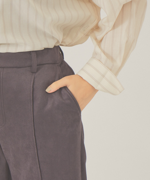 abahouse mavie（アバハウスマヴィ）の「スウェードストレートパンツ（その他パンツ・レディース・アイボリー/スモークピンク/チャコールグレー/グレー/グリーン・36/38）」の14枚目の写真