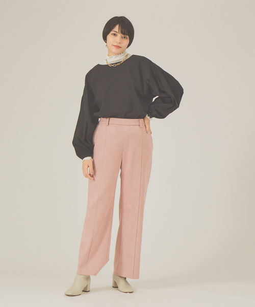 abahouse mavie（アバハウスマヴィ）の「スウェードストレートパンツ（その他パンツ・レディース・アイボリー/スモークピンク/チャコールグレー/グレー/グリーン・36/38）」の17枚目の写真