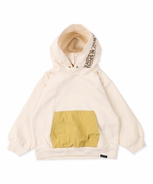 GROOVY COLORS（グルービーカラーズ）の「天竺 ツートーン BAT WING パーカー（パーカー・キッズ・ブラック/アイボリー・100/110/120）」の11枚目の写真