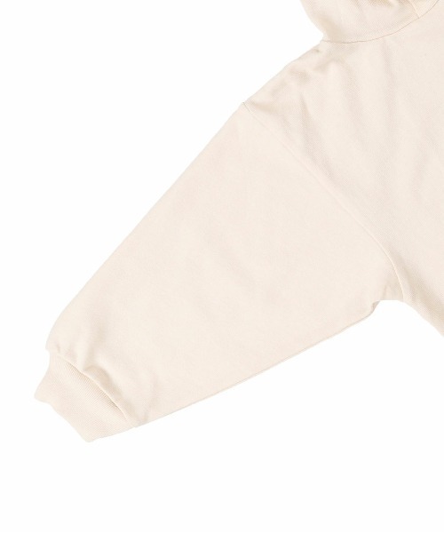 GROOVY COLORS（グルービーカラーズ）の「天竺 ツートーン BAT WING パーカー（パーカー・キッズ・ブラック/アイボリー・100/110/120）」の6枚目の写真