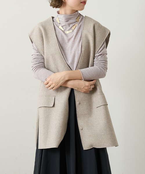 Omekashi（オメカシ）の「シアー天竺ハイネックTシャツ（Tシャツ/カットソー・レディース・オフホワイト/ベージュ/ブラック・FREE）」の7枚目の写真