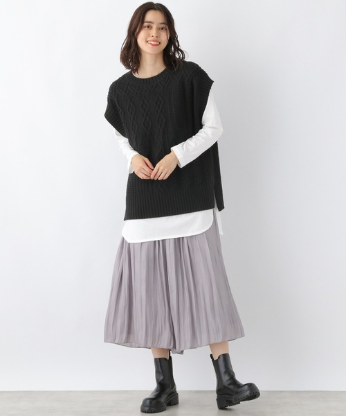 LEPSIM（レプシィム）の「5ゲージケーブルベスト　219651（ベスト・レディース・ブラック/ベージュ/アイボリー・FREE）」の6枚目の写真