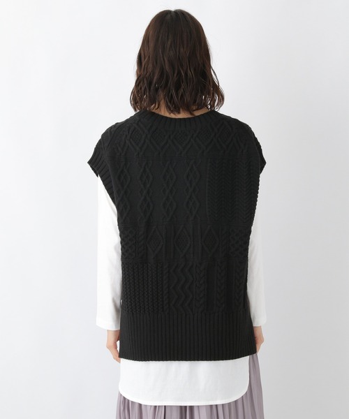 LEPSIM（レプシィム）の「5ゲージケーブルベスト　219651（ベスト・レディース・ブラック/ベージュ/アイボリー・FREE）」の17枚目の写真