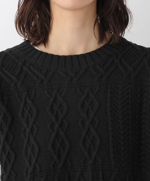 LEPSIM（レプシィム）の「5ゲージケーブルベスト　219651（ベスト・レディース・ブラック/ベージュ/アイボリー・FREE）」の4枚目の写真