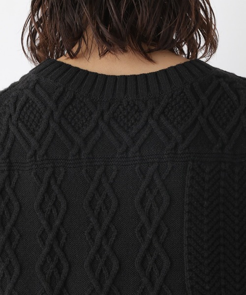 LEPSIM（レプシィム）の「5ゲージケーブルベスト　219651（ベスト・レディース・ブラック/ベージュ/アイボリー・FREE）」の7枚目の写真