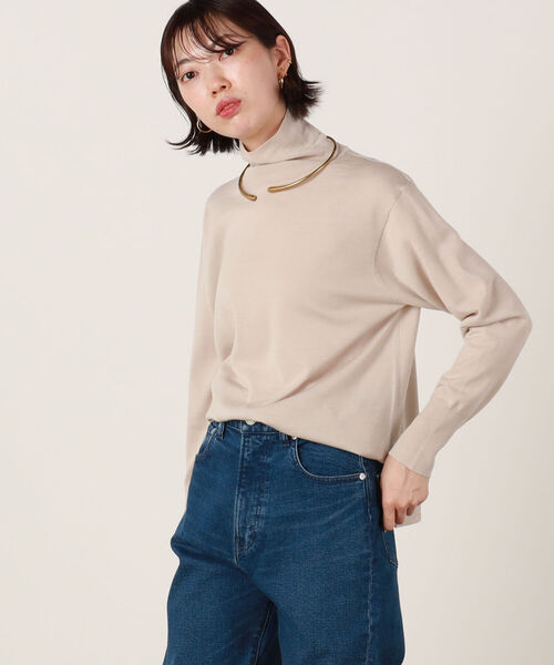 NOLLEY’S（ノーリーズ）の「14Gタートルネックプルオーバーウォッシャブルニット（ニット/セーター・レディース・ブラック/ベージュ/オフホワイト/ピンク/ブルー/マスタード・38）」の17枚目の写真