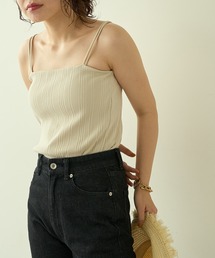 【大人ナチュ】カップ付きランダムテレコキャミソール