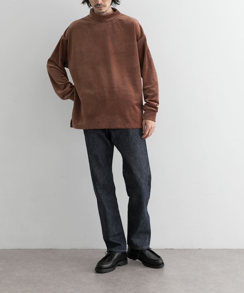 URBAN RESEARCH（アーバンリサーチ）の「URBAN RESEARCH iD　ベロアモックネックロングスリーブ（Tシャツ/カットソー・メンズ・ネイビー/ブラウン/グリーン系その他・MEDIUM/LARGE）」の14枚目の写真