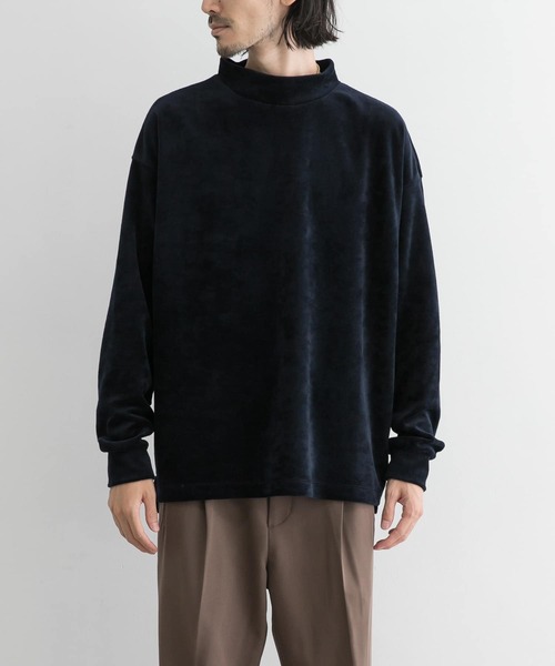 URBAN RESEARCH（アーバンリサーチ）の「URBAN RESEARCH iD　ベロアモックネックロングスリーブ（Tシャツ/カットソー・メンズ・ネイビー/ブラウン/グリーン系その他・MEDIUM/LARGE）」の8枚目の写真
