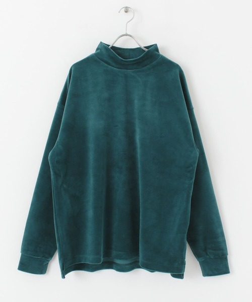 URBAN RESEARCH（アーバンリサーチ）の「URBAN RESEARCH iD　ベロアモックネックロングスリーブ（Tシャツ/カットソー・メンズ・ネイビー/ブラウン/グリーン系その他・MEDIUM/LARGE）」の2枚目の写真