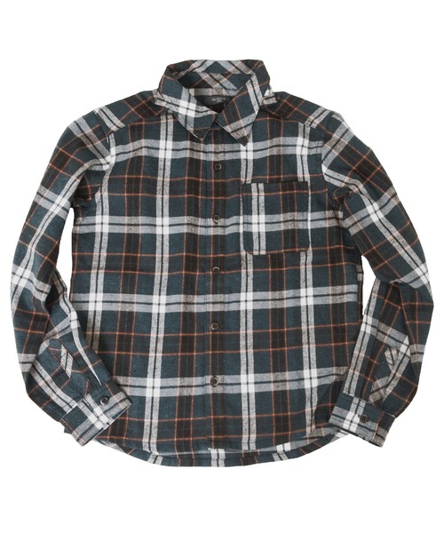 GLAZOS（グラソス）の「ネルチェック・長袖シャツ（シャツ/ブラウス・キッズ・ライトブルー/ベージュ/レッド/ネイビー/グレー・130cm/140cm/150cm/160cm/170cm）」の5枚目の写真