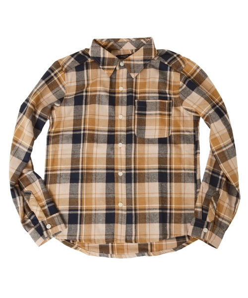 GLAZOS（グラソス）の「ネルチェック・長袖シャツ（シャツ/ブラウス・キッズ・ライトブルー/ベージュ/レッド/ネイビー/グレー・130cm/140cm/150cm/160cm/170cm）」の12枚目の写真