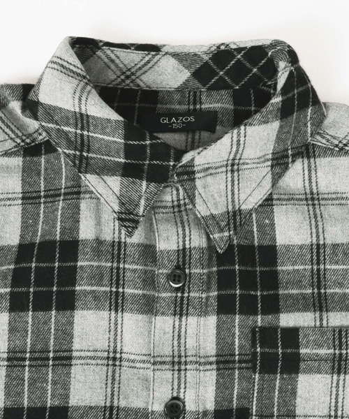 GLAZOS（グラソス）の「ネルチェック・長袖シャツ（シャツ/ブラウス・キッズ・ライトブルー/ベージュ/レッド/ネイビー/グレー・130cm/140cm/150cm/160cm/170cm）」の16枚目の写真