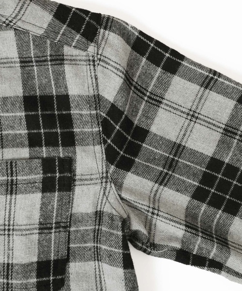 GLAZOS（グラソス）の「ネルチェック・長袖シャツ（シャツ/ブラウス・キッズ・ライトブルー/ベージュ/レッド/ネイビー/グレー・130cm/140cm/150cm/160cm/170cm）」の9枚目の写真