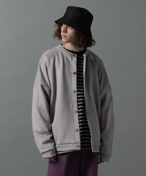 HARE(ハレ)の「【WEB限定】ヌバックライクカーディガン(HARE)(その他トップス・メンズ・ブラック/グレー・FREE)」の2枚目の写真