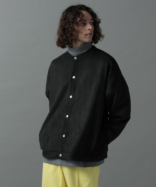 HARE(ハレ)の「【WEB限定】ヌバックライクカーディガン(HARE)(その他トップス・メンズ・ブラック/グレー・FREE)」の3枚目の写真