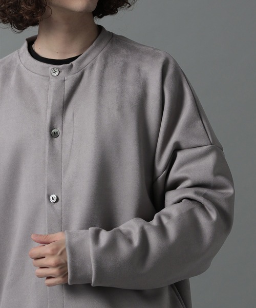 HARE(ハレ)の「【WEB限定】ヌバックライクカーディガン(HARE)(その他トップス・メンズ・ブラック/グレー・FREE)」の4枚目の写真