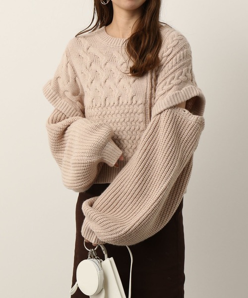 Heather(ヘザー)の「2WAYパネルケーブルニット 260173(ニット/セーター・レディース・ブラック/ブラウン/ベージュ・FREE)」の22枚目の写真