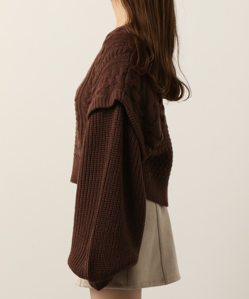 Heather(ヘザー)の「2WAYパネルケーブルニット 260173(ニット/セーター・レディース・ブラック/ブラウン/ベージュ・FREE)」の16枚目の写真