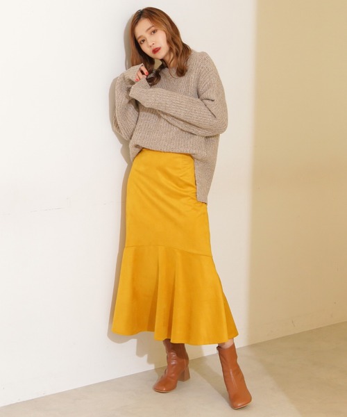 FREE'S MART（フリーズマート）の「【Sシリーズ対応】フェイクスウェードマーメイドスカート（スカート・レディース・ベージュ/ブラウン/イエロー・SMALL/MEDIUM）」の10枚目の写真