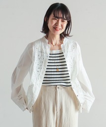 NOMBRE IMPAIR | インドネシア刺繍　スタンドスキッパーブラウス(シャツ/ブラウス)