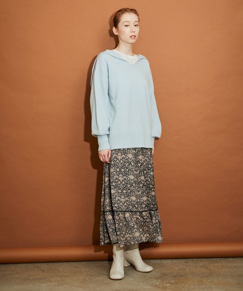 MADEMOISELLE ROPE'(マドモアゼル ロペ)の「<カシミヤ混>セーラーカラーニットプルオーバー(ニット/セーター・レディース・ホワイト/ブルー系その他6・38)」の11枚目の写真