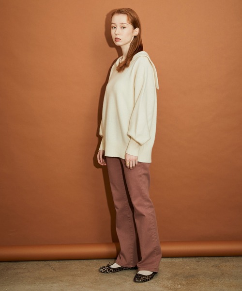 MADEMOISELLE ROPE'(マドモアゼル ロペ)の「<カシミヤ混>セーラーカラーニットプルオーバー(ニット/セーター・レディース・ホワイト/ブルー系その他6・38)」の12枚目の写真