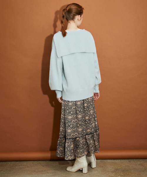 MADEMOISELLE ROPE'(マドモアゼル ロペ)の「<カシミヤ混>セーラーカラーニットプルオーバー(ニット/セーター・レディース・ホワイト/ブルー系その他6・38)」の8枚目の写真