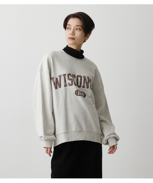 AZUL by moussy(アズールバイマウジー)の「COLLEGE SWEAT/カレッジスウェット(スウェット・レディース・杢グレー/ダークグリーン/ネイビー・FREE)」の5枚目の写真