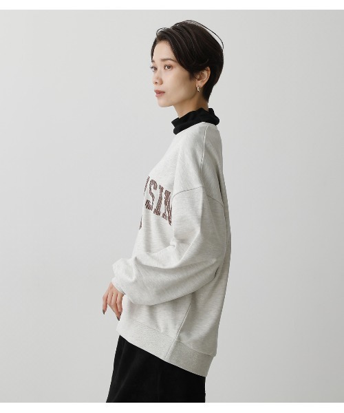 AZUL by moussy(アズールバイマウジー)の「COLLEGE SWEAT/カレッジスウェット(スウェット・レディース・杢グレー/ダークグリーン/ネイビー・FREE)」の8枚目の写真