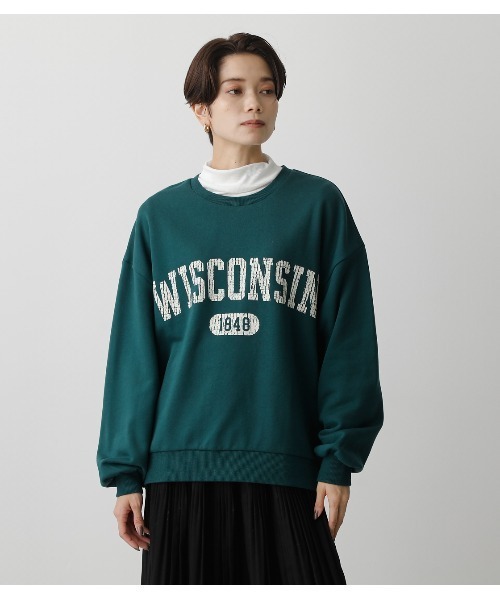 AZUL by moussy(アズールバイマウジー)の「COLLEGE SWEAT/カレッジスウェット(スウェット・レディース・杢グレー/ダークグリーン/ネイビー・FREE)」の16枚目の写真