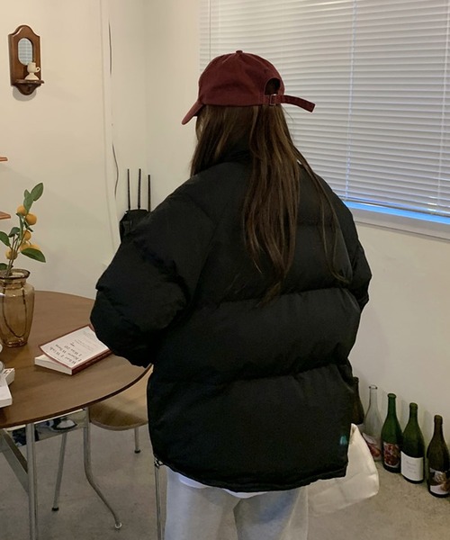 Girly Doll（ガーリードール）の「ダウンライク中綿ジャケット（ブルゾン・レディース・ブラック/ブラウン/オフホワイト・FREE）」の12枚目の写真