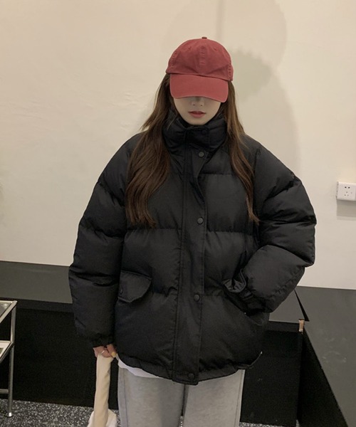 Girly Doll（ガーリードール）の「ダウンライク中綿ジャケット（ブルゾン・レディース・ブラック/ブラウン/オフホワイト・FREE）」の10枚目の写真