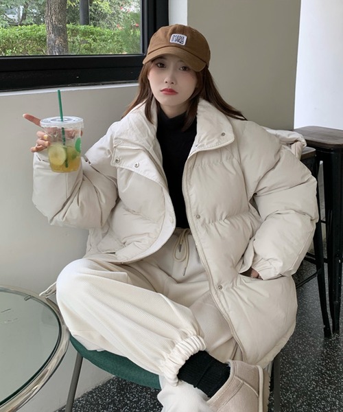 Girly Doll（ガーリードール）の「ダウンライク中綿ジャケット（ブルゾン・レディース・ブラック/ブラウン/オフホワイト・FREE）」の18枚目の写真