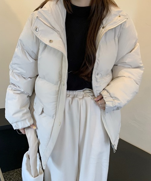 Girly Doll（ガーリードール）の「ダウンライク中綿ジャケット（ブルゾン・レディース・ブラック/ブラウン/オフホワイト・FREE）」の17枚目の写真