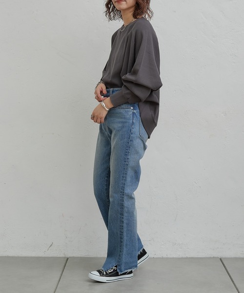 CIAOPANIC TYPY（チャオパニックティピー）の「変形ワッフルプルオーバー（Tシャツ/カットソー・レディース・チャコールグレー/アイボリー/グレー系その他・ONE SIZE）」の4枚目の写真